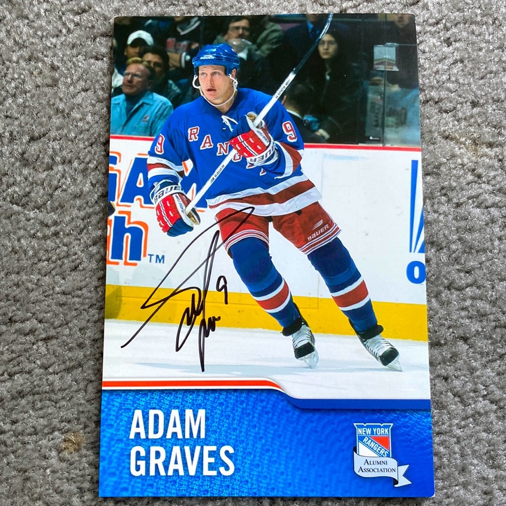 Signed Adam Graves Card.  Received at MSG.